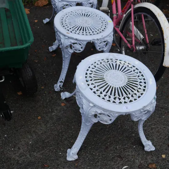 3 aluminium stools