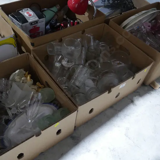 Glassware, 3 boxes