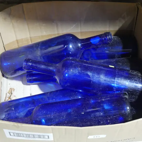 Blue glass bottles