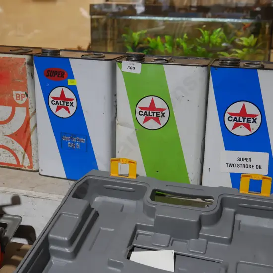 Caltex oil tins