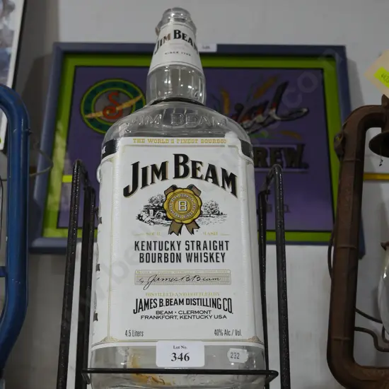 Jim Beam bottle and cradle