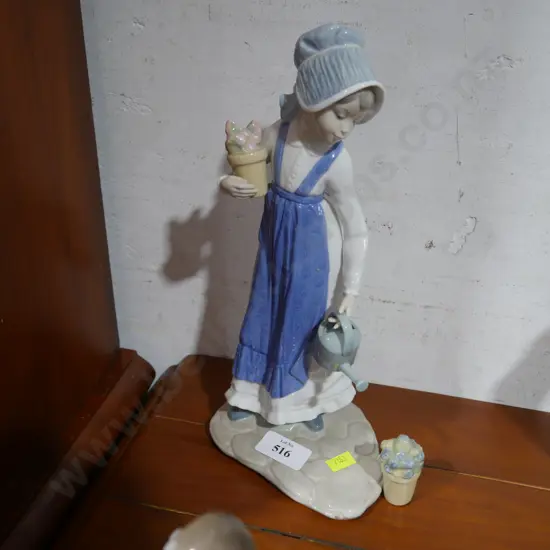 Nao figurine and flowers