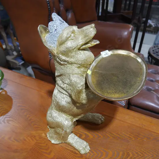 Gold Corgi dog ornament
