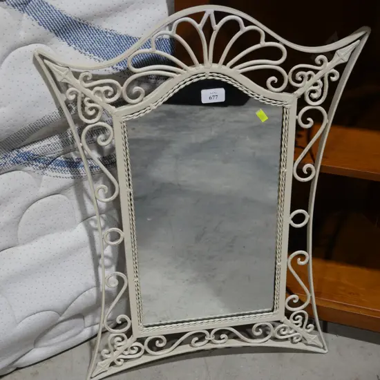 White frame mirror