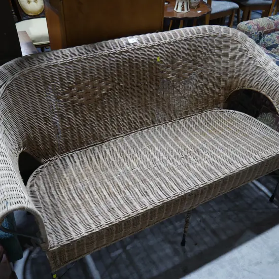 Cane settee