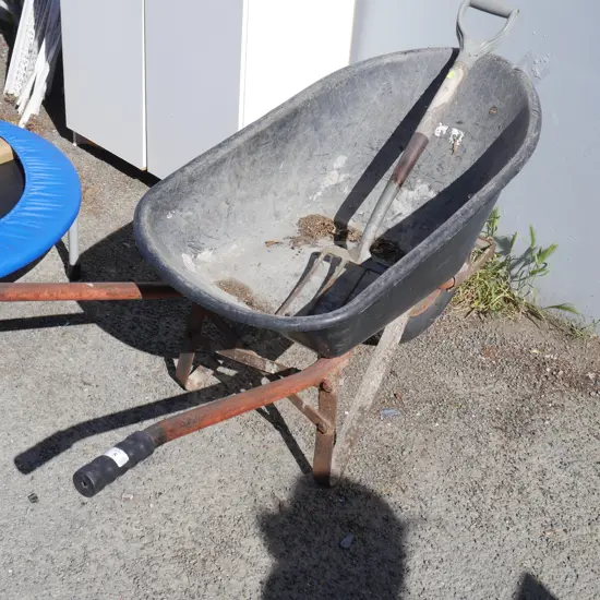 Wheelbarrow and fork