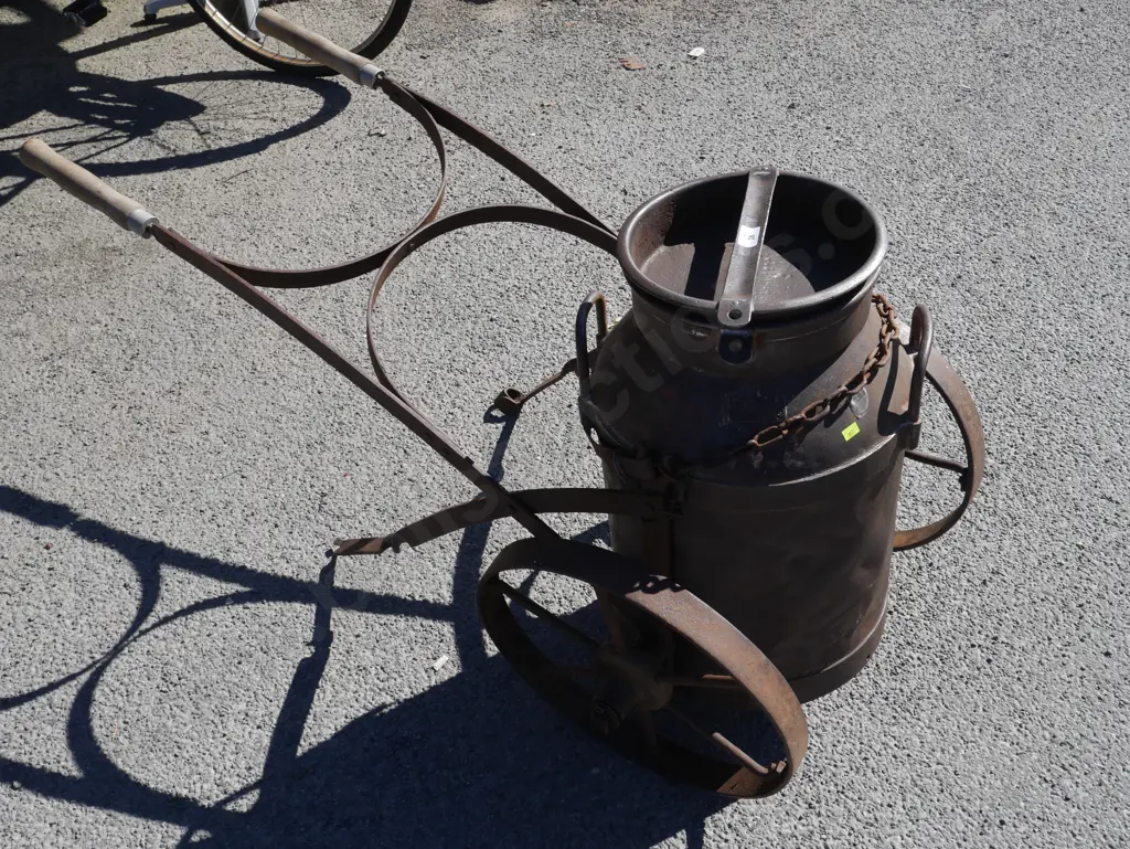 Milk can on trolley Image 1++