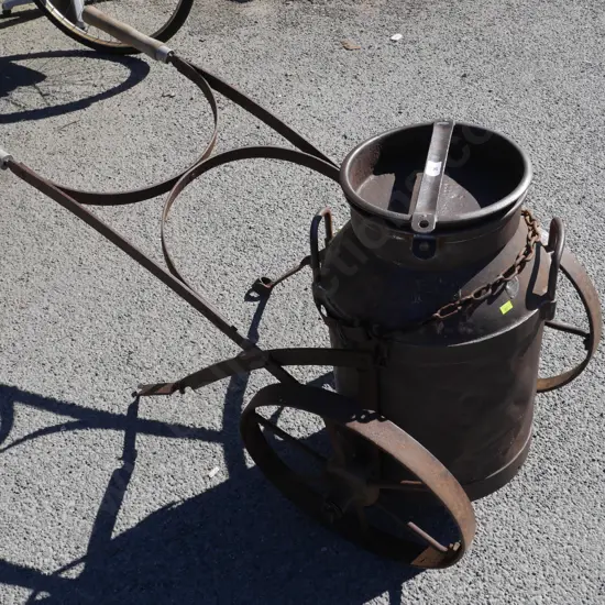 Milk can on trolley