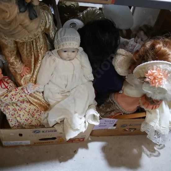 Two boxes of dolls