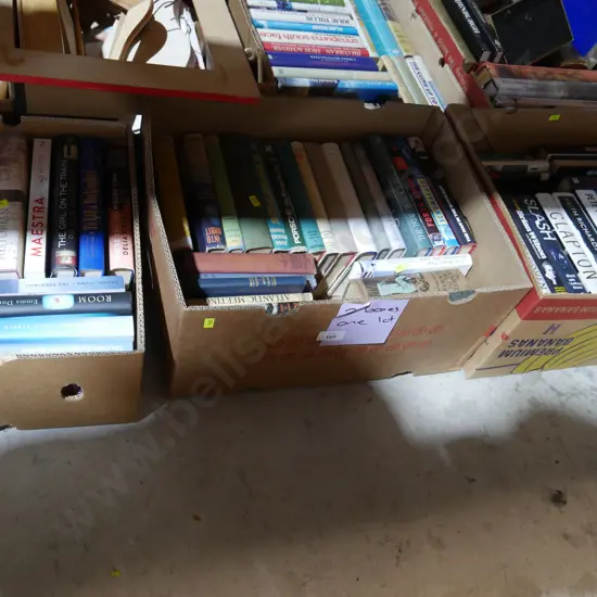 Three boxes of books