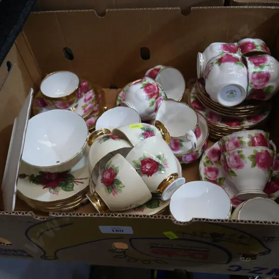 Box of Royal Albert trios etc