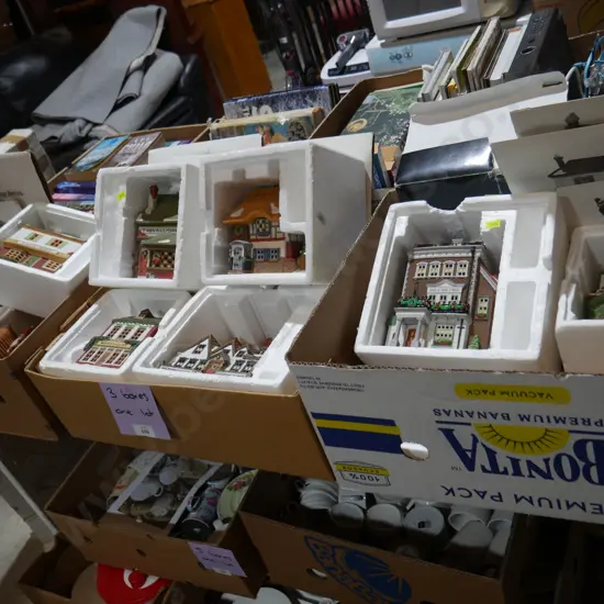 Three boxes of Dickens village series