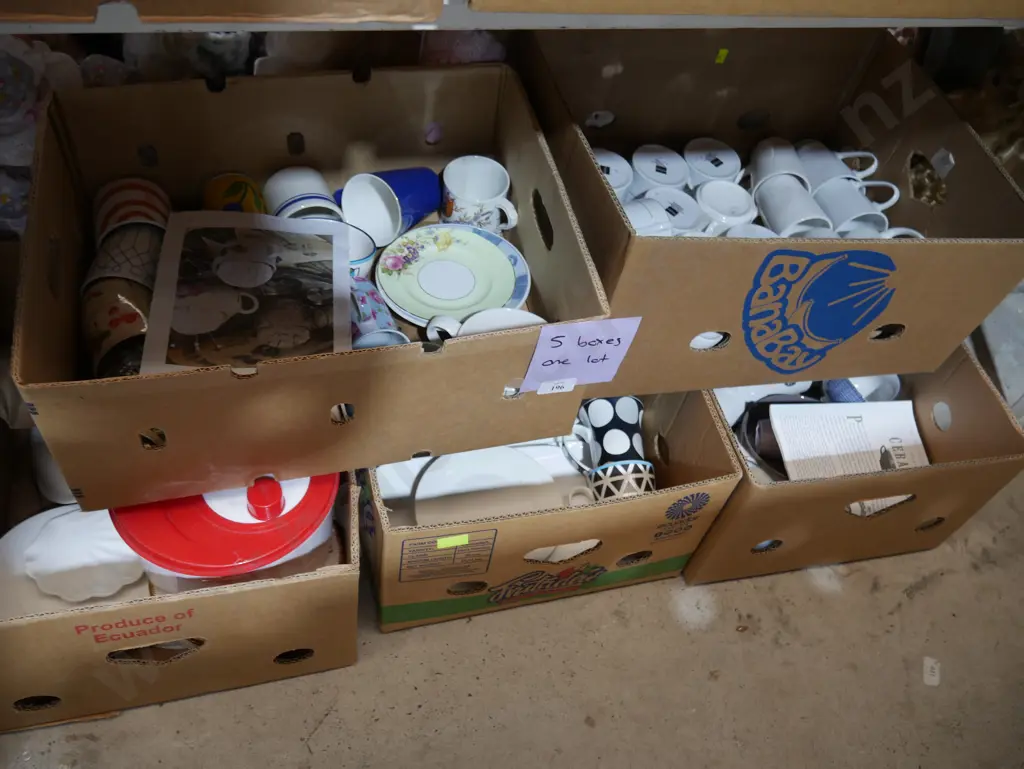 5 boxes of kitchenware etc Image 1++