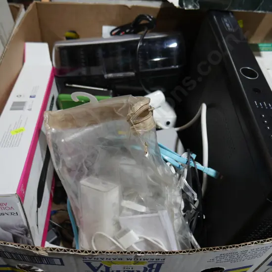 Box of electrical appliances etc