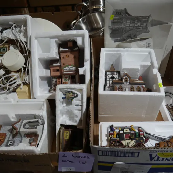 Two boxes of Dickens village series