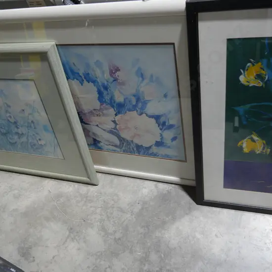 Three framed pictures