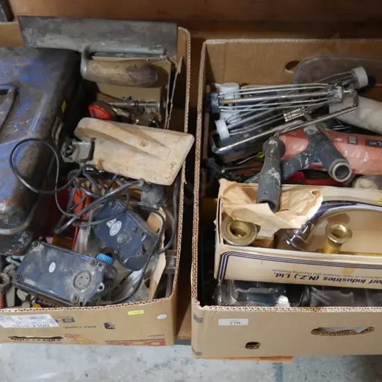 Two boxes of garage sundries