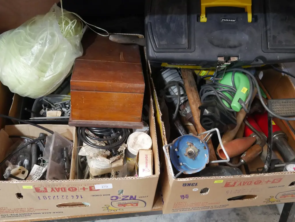 Two boxes of garage sundries Image 1++