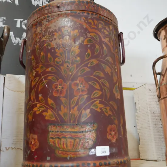 Painted milk can