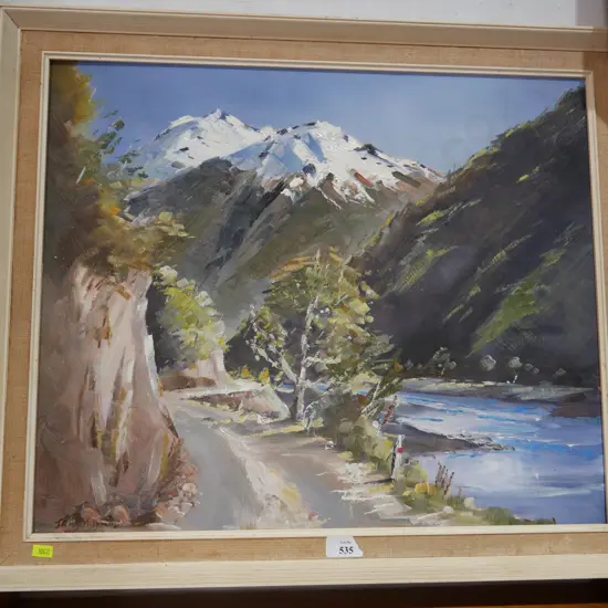 Oil painting by J A Rasmussen