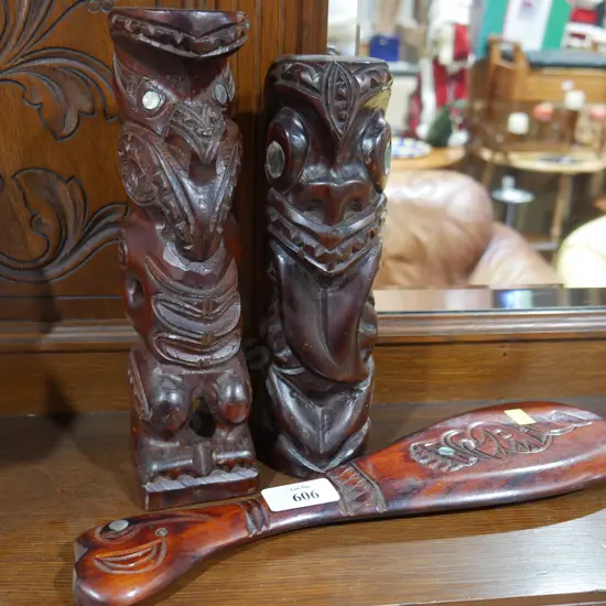 Wooden carved Maori ornaments