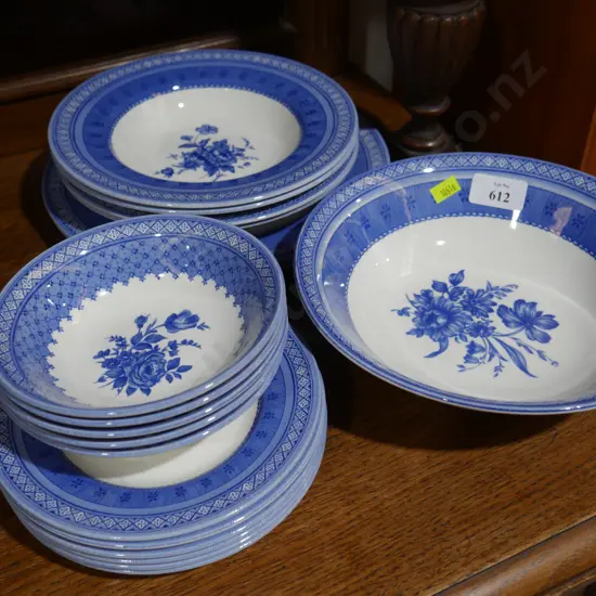 Blue and white bowls and plates