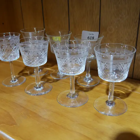 7 stemmed glasses
