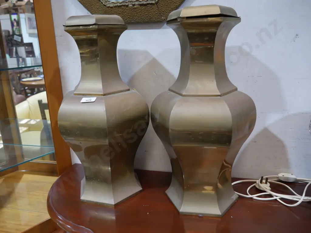 Two metal lidded urns Image 1++