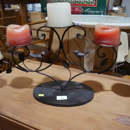 Wrought iron candle holder