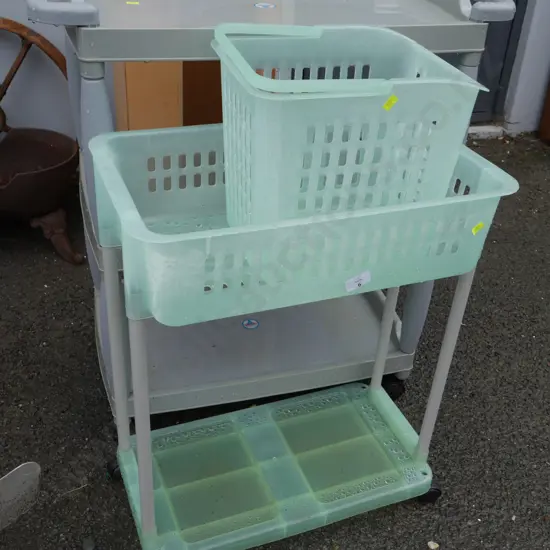 2 plastic storage carts