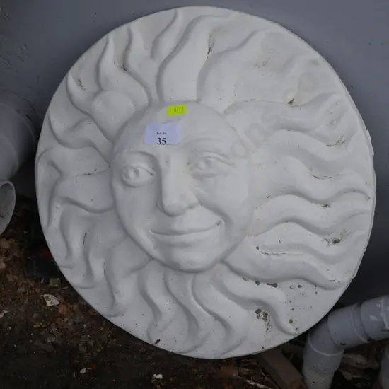 Smiling sun garden plaque