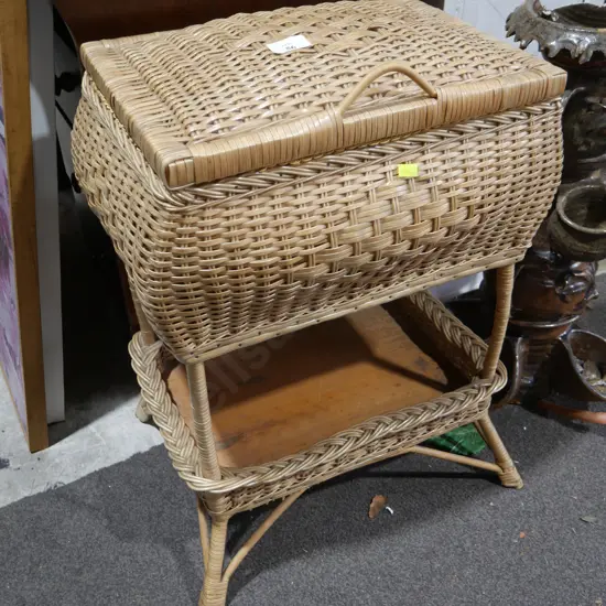Wicker sewing basket