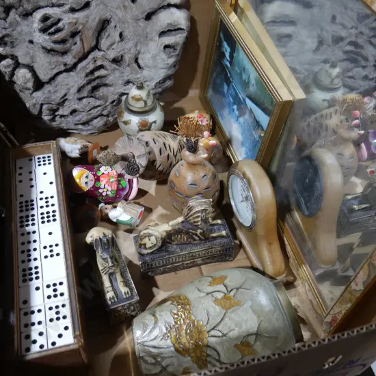 Dominos, mirror, clock etc