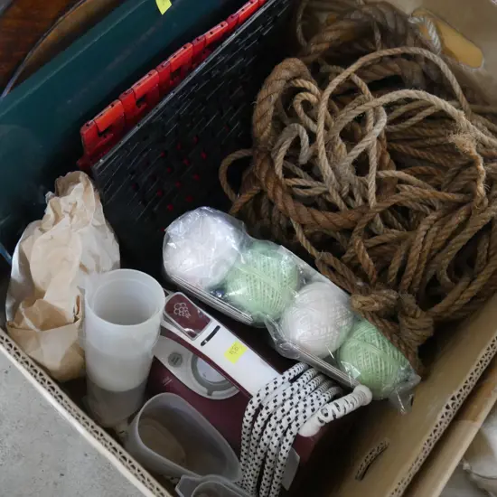 Rope, string, iron etc