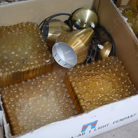 Retro glass light fittings