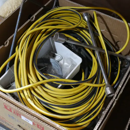 Extension cords and garage sundries