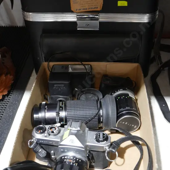 Pentax camera, bag and lenses