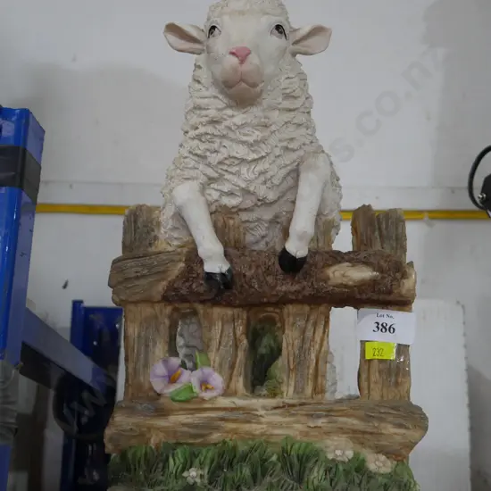 Sheep on fence ornament