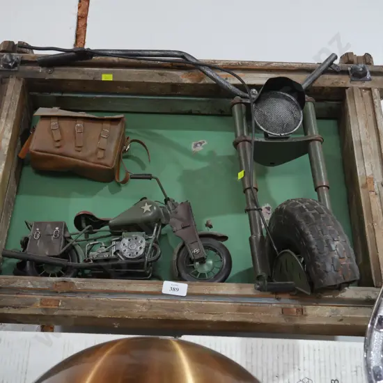 Military motorbike model display