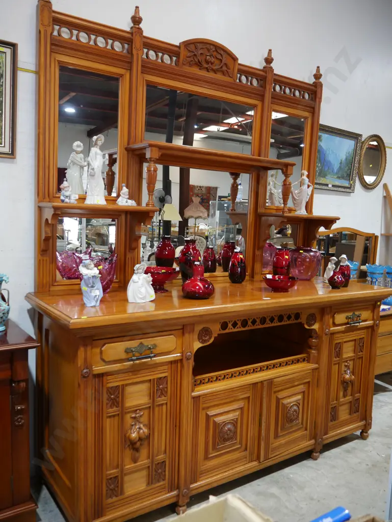 Breakfront Mirror Back Chiffonier Sideboard Image 1++