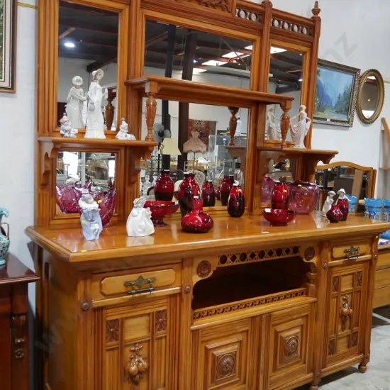 Breakfront Mirror Back Chiffonier Sideboard