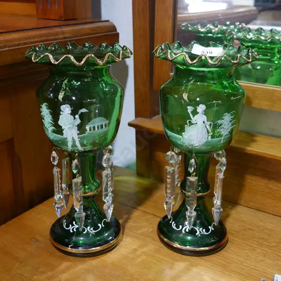 Pair of Mary Gregory lustre vases