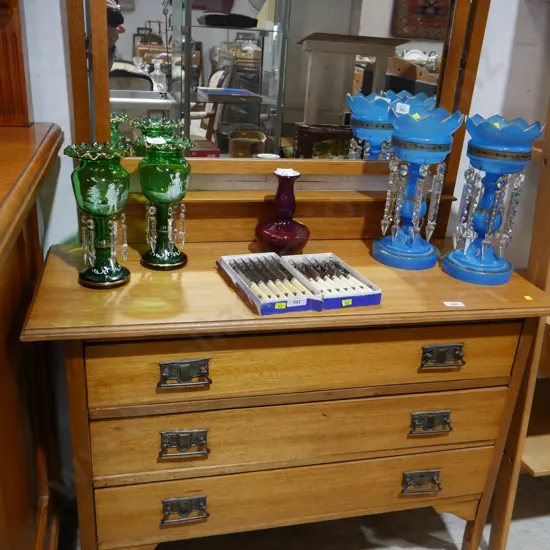 Oak mirror back dresser