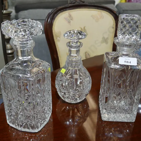 3 crystal decanters