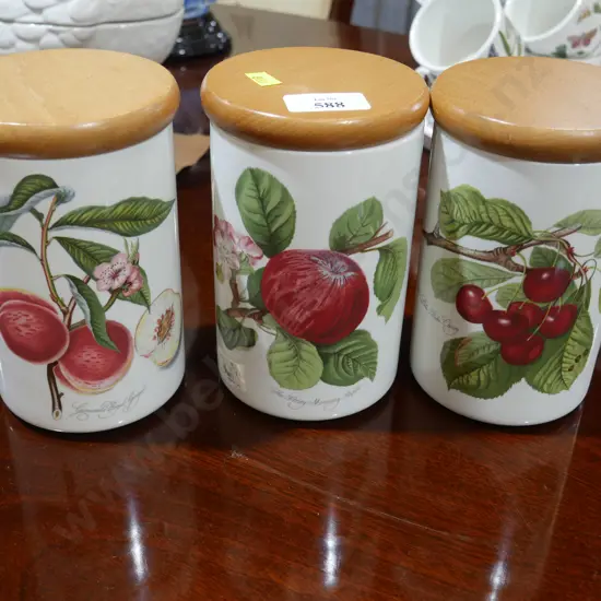 3 Portmeirion Pomona kitchen canisters