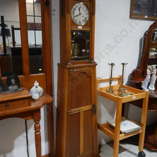 Oak longcase clock