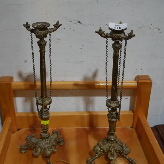 Pair of brass candle sticks