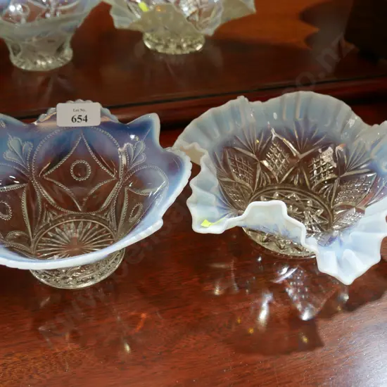 2 Vaseline glass dishes