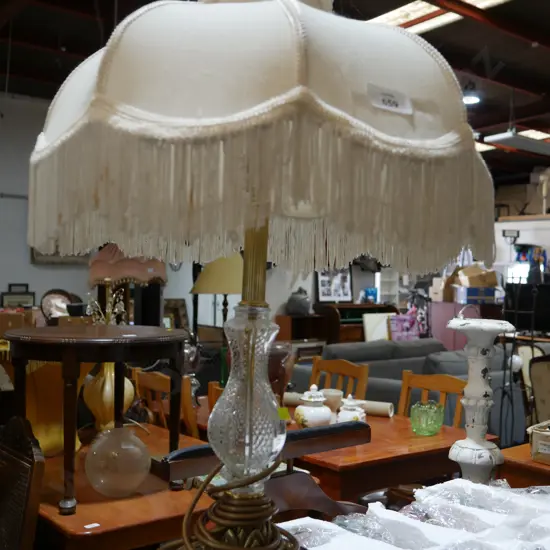 Brass and glass based table lamp