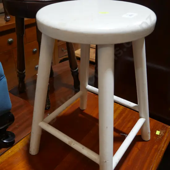 White painted piano stool